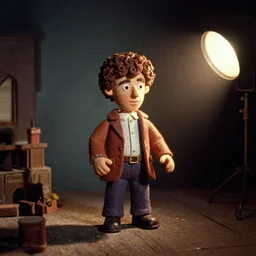 a scene from a 1 9 7 0 s british kids tv programme by the bbc and oliver postgate, stop motion animation, peter dinklage, vhs distortion, cathode ray tube distortion, folk horror, hauntology, 8 k, 8 5 mm f 1. 8, studio lighting, rim light, right side key light
