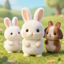 3 d, littlest pet shop cute fuzzy bunny in field, close up, noel coypel, emile eisman - semenowsky, edouard bisson