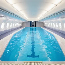 swimming pool inside an airplane
