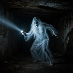 horror demon evil transparent spirit attacks in basement interior photo shot on iphone, dynamic pose, middle body shot, sharp focus, grainy, corpse, paranormal, long exposure, flashlight, night, total darkness, poltergeist, aberrations,