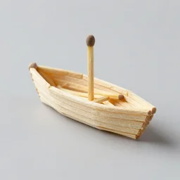 a boat  made  of match sticks, 4k, 35mm