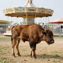 fair rides, petting zoo, bison calf