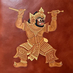wayang on leather, in the appearance of javanese gatotkaca