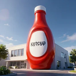 ketchup building, unreal engine, octane, hdr, volumetric lighting, 4 k, 8 k, uhd