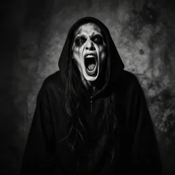portrait of ghost man screaming black and white photography, mysterious, distorted, horror, shadow, detailed, hd, hq, high resolution, high detail, 4 k, 8 k