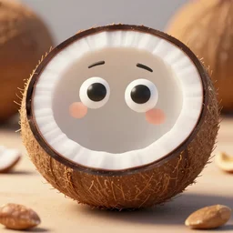 but this delicious nut is not a nut, coconut, coconut, cartoon, cartoon, highly detailed, sharp, cinematic, 8 k,