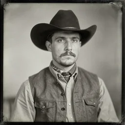 cowboy old tintype photo,