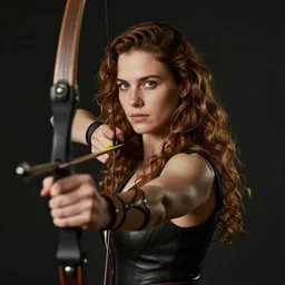 portrait of a strung longbow