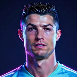 neon portrait of ronaldo 4 k
