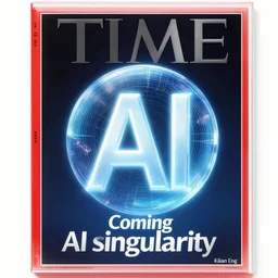 TIME magazine cover, the coming AI singularity, by Kilian Eng