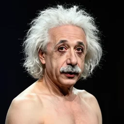 Albert Einstein dressed as a ballerina, with makeup