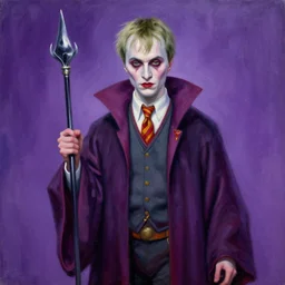 A very detailed surreal fantasy oil painting of Harry Potter as the Lord Voldemort by Manjit Bawa, trending on artstation, ultraviolette color scheme.