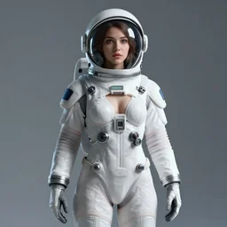 space suit girl intimate deep space, sexy, correct face proportions, mohrbacher, featured on artstation, octane render,, 8 k