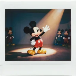 color polaroid of micky mouse clubbing full body by Tarkovsky