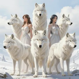dreamy fantasy pack of wolves, bright, white, epic scene, highly detailed, high quality, 8 k, 4 k, octane render, digital painting, alena aenami, lilia alvarado, shinji aramaki, karol bak, alphonse mucha, tom bagshaw