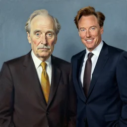 Conan O'Brien and Andy Richter painting by rene magritte, high detail, high resolution