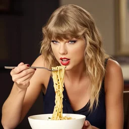 Taylor Swift eating noodles