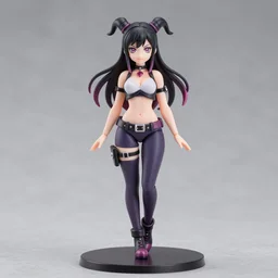 full body of a female villain character nendoroid figurine, studio lighting, grey background, no shadow, trending on artstation, 8 k, highly detailed