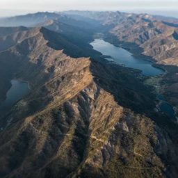 majestic landscape, mountains and lakes, realistic, intricate, highly detailed, atmospheric, tilt shift, aerial photo, drone, 8 k