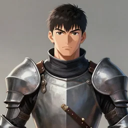 illustration of a strong warrior man, knight || VERY VERY ANIME!!!, fine-face, realistic shaded perfect face, fine details. Anime. realistic shaded lighting poster by  katsuhiro otomo, ghost-in-the-shell, ayami kojima