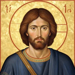 A detailed portrait of Jack Black, 7th century byzantine iconography, historical