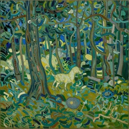 painting of a forest, by van gogh