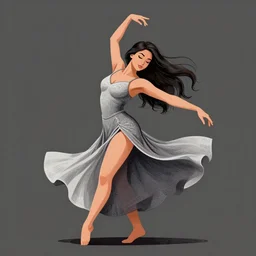 a vector illustration of a beautiful woman dancing, complex shading, highly detailed, adobe illustrator, digital art, trending on artstation