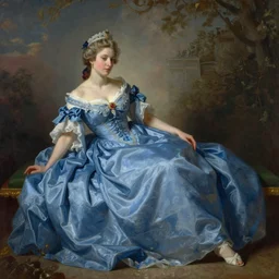 Elegant laydy in blue Neoclassical. By Konstantin Razumov, highly detailded