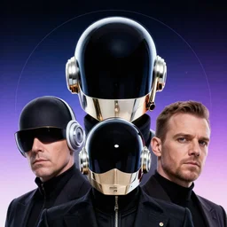 retrofuturistic portrait of daft punk, gradient space graphics in background, close up, quint buchholz, wlop, dan mumford, artgerm, liam brazier, peter mohrbacher, raw, featured on artstation, octane render, cinematic, elegant, intricate, 8 k