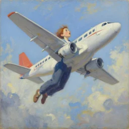 The Joy of Flying, evokes feelings of wonder and amazement, an expressive oil painting by Krenz Cushart