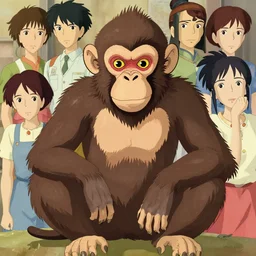 maximalist intimidating monkey, trending on pixiv fanbox, painted by makoto shinkai takashi takeuchi studio ghibli, akihiko yoshida, yoshitaka amano, wangechi mutu, clean cel shaded vector art. shutterstock. behance hd by lois van baarle, artgerm, helen huang, rossdraws, illustration