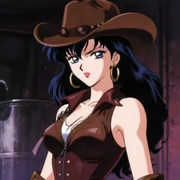 portrait of single femme fatale woman, 9 0 s style anime, style of perfect blue, style of madhouse anime manga, dark vibes, space western, cowboy bebop aesthetic