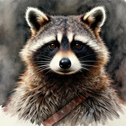 portrait, raccoon barbarian, watercolor, dramatic lighting, cinematic, establishing shot, extremely high detail, foto realistic, cinematic lighting, pen and ink, intricate line drawings, by Yoshitaka Amano, Ruan Jia, Kentaro Miura, Artgerm, post processed, concept art, artstation, matte painting, style by eddie mendoza, raphael lacoste, alex ross