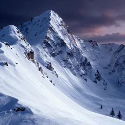 curved perspective digital art of a mountain with snow by anton fadeev from nightmare before christmas