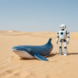 🐋🤖👽🐳 in desert, photography by bussiere rutkowski andreas roch