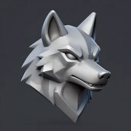 wolf head, stylized stl, 3 d render, activision blizzard style, hearthstone style, darksiders style, michael vicente style