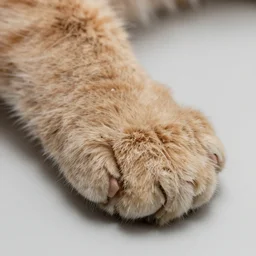a macro photograph of a cat's paw. photography. high resolution