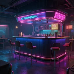 concept art of cyberpunk 2 0 7 7 bar environment, few chairs, neon, by marta leydy, highly detailed, 8 k, hdr, studio, matte painting, digital illustration, artstation