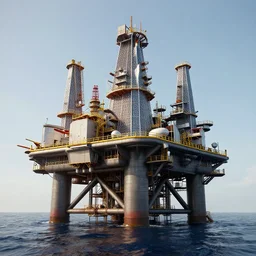 An oilrig designed by Zaha Hadid, unreal engine, octane render, 4k hd