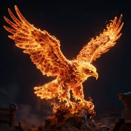 Eagle made out of fire