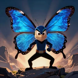 Rusty Venture becoming a super villain and arching The Blue Morpho, Venture Brothers, style of titmouse animation