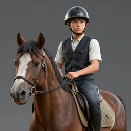 a detailed portrait of boy riding a horse, unreal engine 5 rendered, incredibly highly detailed and realistic, 8 k, sharp focus, studio quality