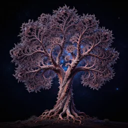 fractal tree in deep space in style of Dean Roger, hyper realism