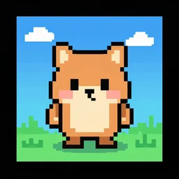 raccon in pixel art