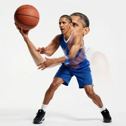 Barack Obama playing basketball at the NBA, dslr photo