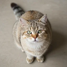 aerial view of a very fat cat, kitty, kitten, feline