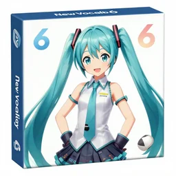 new vocaloid 6 ai voicebank release, one person, official illustration, box art