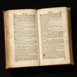pages from the grail diary, antique worn book, clues, ink, torn, intricate pen work,