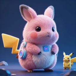 high quality 3 d render cyberpunk very cute pastel fluffy! quokka cyborg, highly detailed, vray smooth, in the style of detective pikachu, hannah yata charlie immer, dramatic blue light, low angle, uhd 8 k, sharp focus