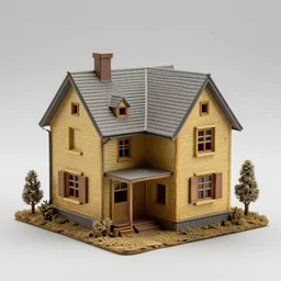 plutonium sculpture of a model house, nostalgia